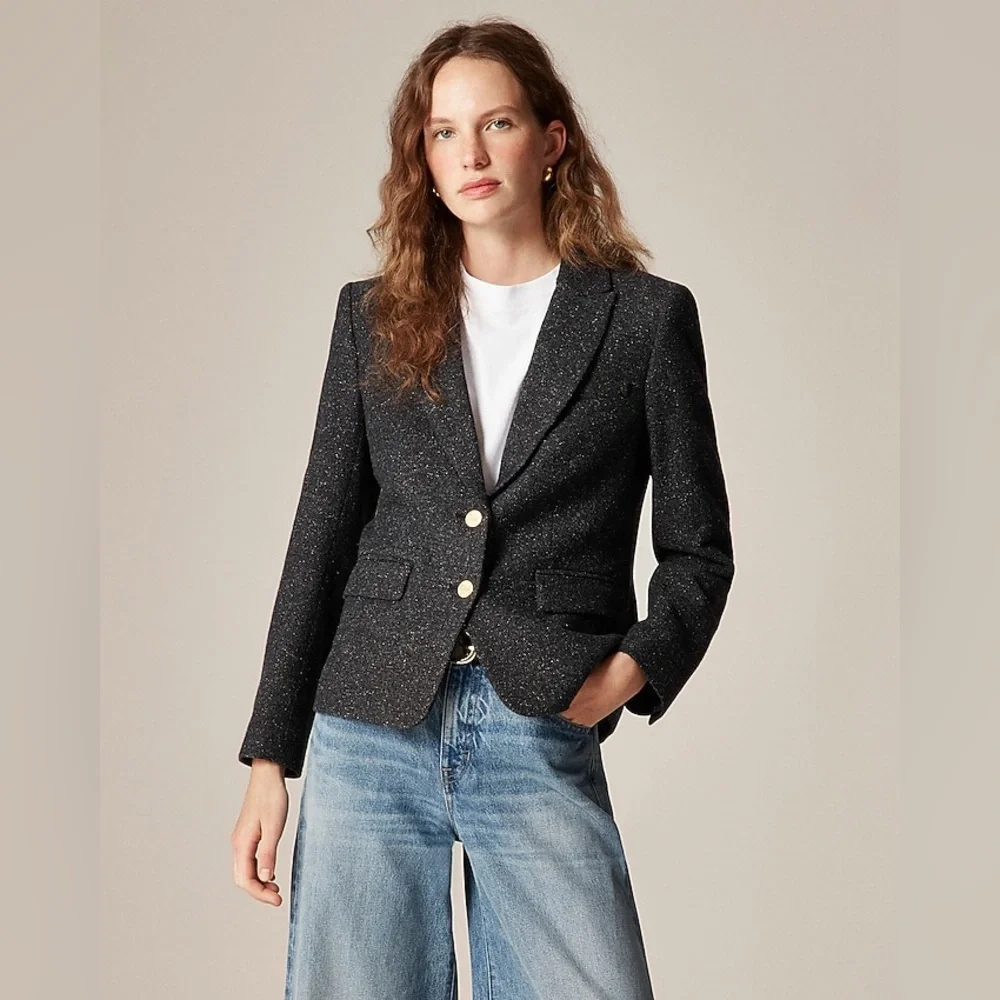 NWT J.Crew École Blazer in Herringbone Wool Blend